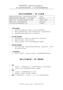 冠东公司仓库管理员行为标准