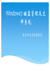 windows7磁盘管理与文件系统