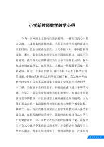 小学新教师数学教学心得