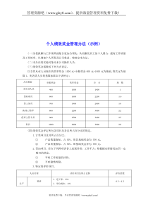 个人绩效奖金管理办法