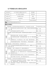 制鞋企业生产管理部仓库主管岗位说明书