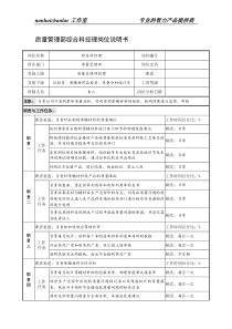 制鞋企业质量管理部综合科经理岗位说明书