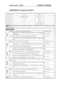 制鞋企业质量管理部针车品检员岗位说明书