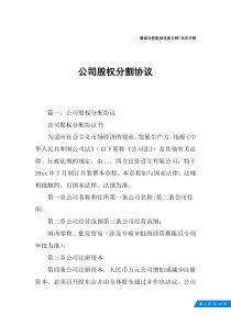 公司股权分割协议