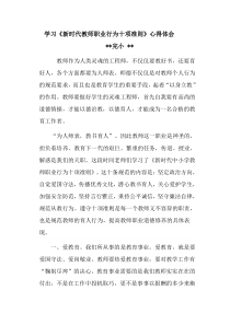 新时代教师教师十项准则心得体会2