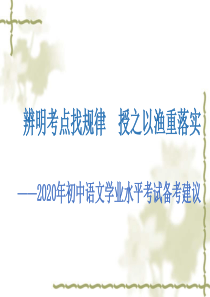 《 辨明考点找规律  授之以渔重落实》-2020年初中语文学业水平考试备考建议（课件170张）