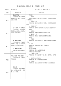 小班下学期周计划