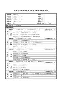 化妆品公司经营管理本部副本部长岗位说明书