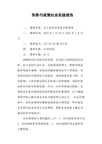 形势与政策社会实践报告