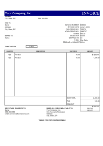 INVOICE-商业发票样本格式