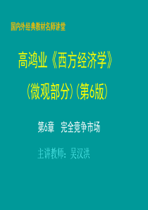 第6章--完全竞争市场-高鸿业版《西方经济学》(微观部分·第6版)