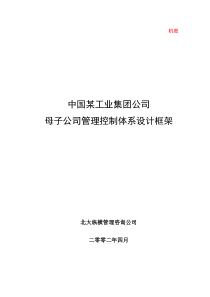 北大纵横－某集团母子公司管理体系建议方案