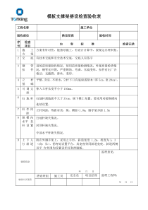 模板支撑脚手架搭设检查验收表