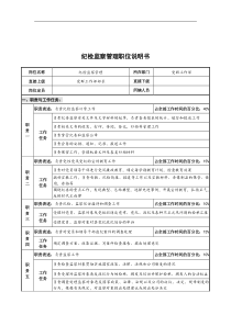 华北光学仪器公司党群工作部纪检监察管理职位说明书