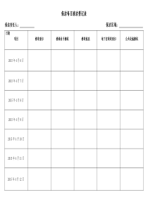 保洁每日清洁登记表