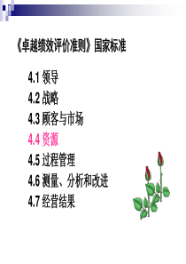 卓越绩效管理之4资源与过程41(公司老总的全套培训共6个)