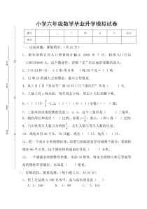 小学六年级数学毕业升学模拟试卷整理(含答案)