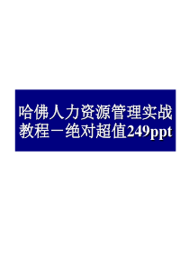 哈佛人力资源管理实战教程-企业的核心能力与人资源(ppt 300) 