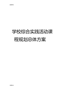 学校综合实践精彩活动课程规划总体方案设计