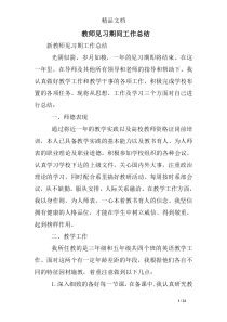 教师见习期间工作总结