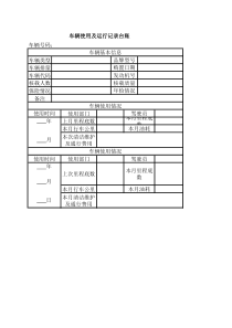 车辆使用及运行记录台账