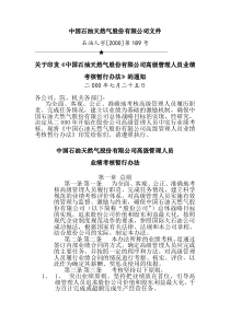 中国石油天然气股份有限公司关于高级管理人员业绩考核管理办法