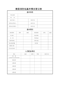 微型消防站基本情况登记表