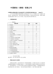 中国移动内地运营子公司年度绩效考核管理办法