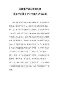 班级文化墙评比方案及评分检查标准