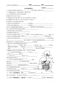 人教版七年级生物下册核心知识点填空