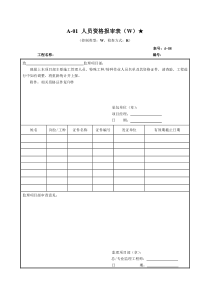 人员资格报审表