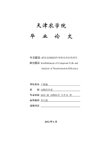 感受态细胞制作和转化效率的研究