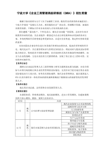 宁波大学《企业工商管理高级研修班（EMBA）》招生