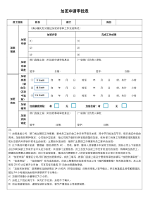 加班申请审批表