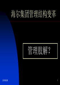 客观的看待国有企业的变革之海尔集团管理结构变革