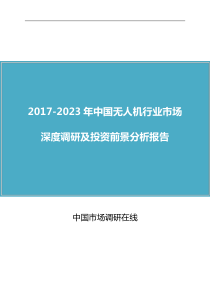 中国无人机行业调研报告