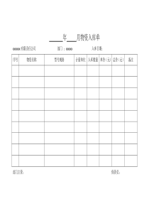 物资入库及出库单模板