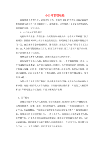 小公司管理经验