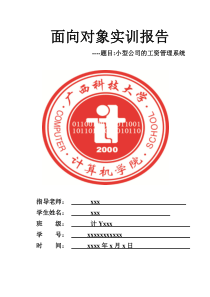 小型公司的工资管理系统实训报告