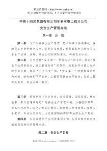 中铁十四局集团有限公司水利水电工程分公司安全生产管理办法(DOC24页)