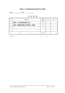 中级混凝土工实操试卷