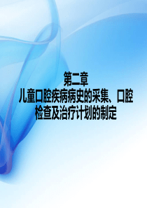 儿童口腔疾病病史的采集、口腔检查及治疗计划的制定