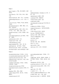 全新版大学英语综合教程1Unit1-5重点单词音标