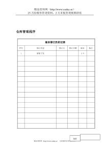 广西XX食品工业有限公司仓库管理程序