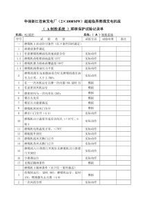 华润电力(温州)有限公司2号机炉侧逻辑保护试验单