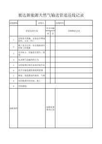 危化品输送管线巡查记录表