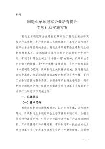 《制造业单项冠军企业培育提升专项行动实施方案》-附件