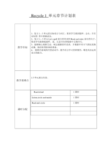 PEP四年级英语下册Recycle-1教学设计