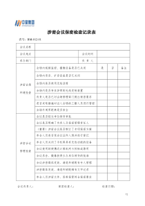 涉密会议保密检查记录表