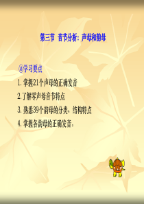 掌握21个声母的正确发音2.了解零声母音节特点3.熟悉